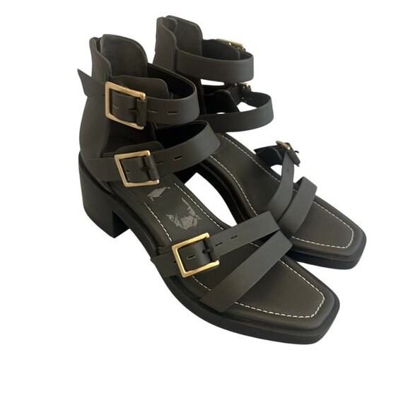 Rag & Bone Fallon Block Heel Sandals Shoes Strappy Buckle Grey Size 40 9.5 Women - Picture 7 of 13